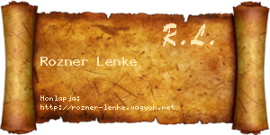 Rozner Lenke névjegykártya